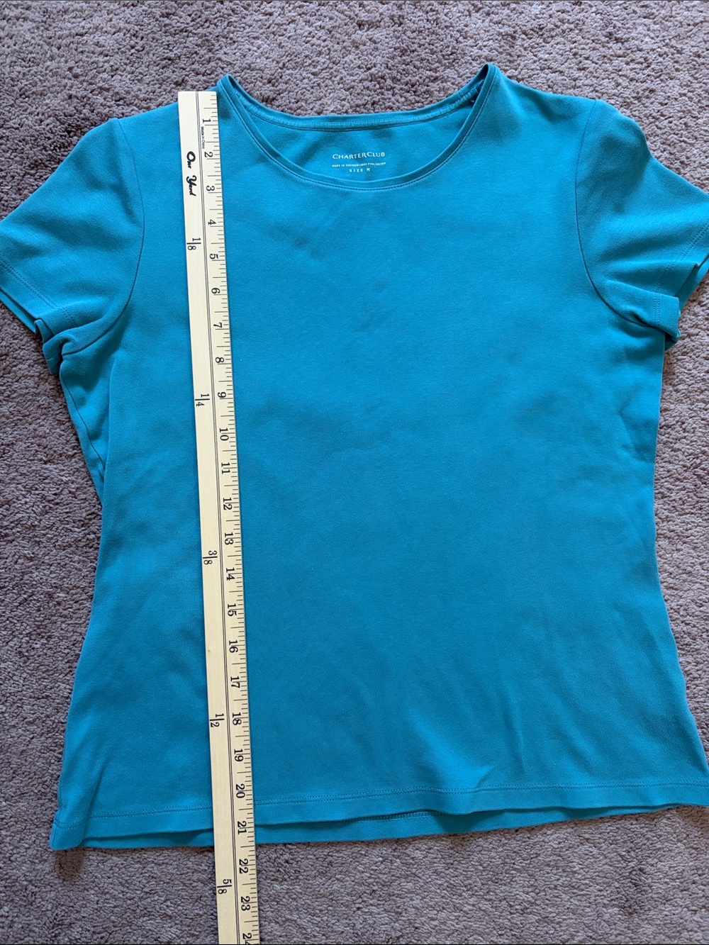 Charter Club Pima Cotton Short Sleeve Tees in Hot Pink & Teal (2-Pack) Size M - Picture 6 of 10